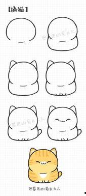 小猫咪简笔画图片大全,可爱小猫咪的趣味描绘